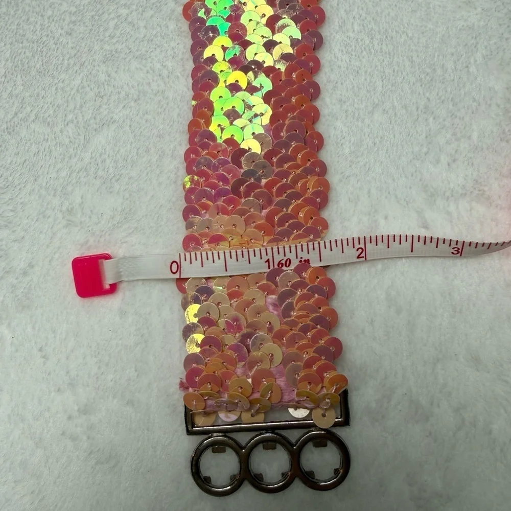Shimmering Pink Sequin Belt